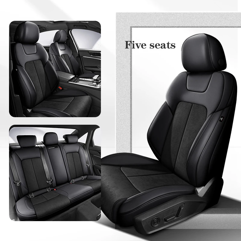 Fundas de asiento de coche personalizadas para Hyundai Kona, 2018, 2019, 360 ° Surround, 100%, ajuste de gamuza y cuero, accesorios interiores para vehículos