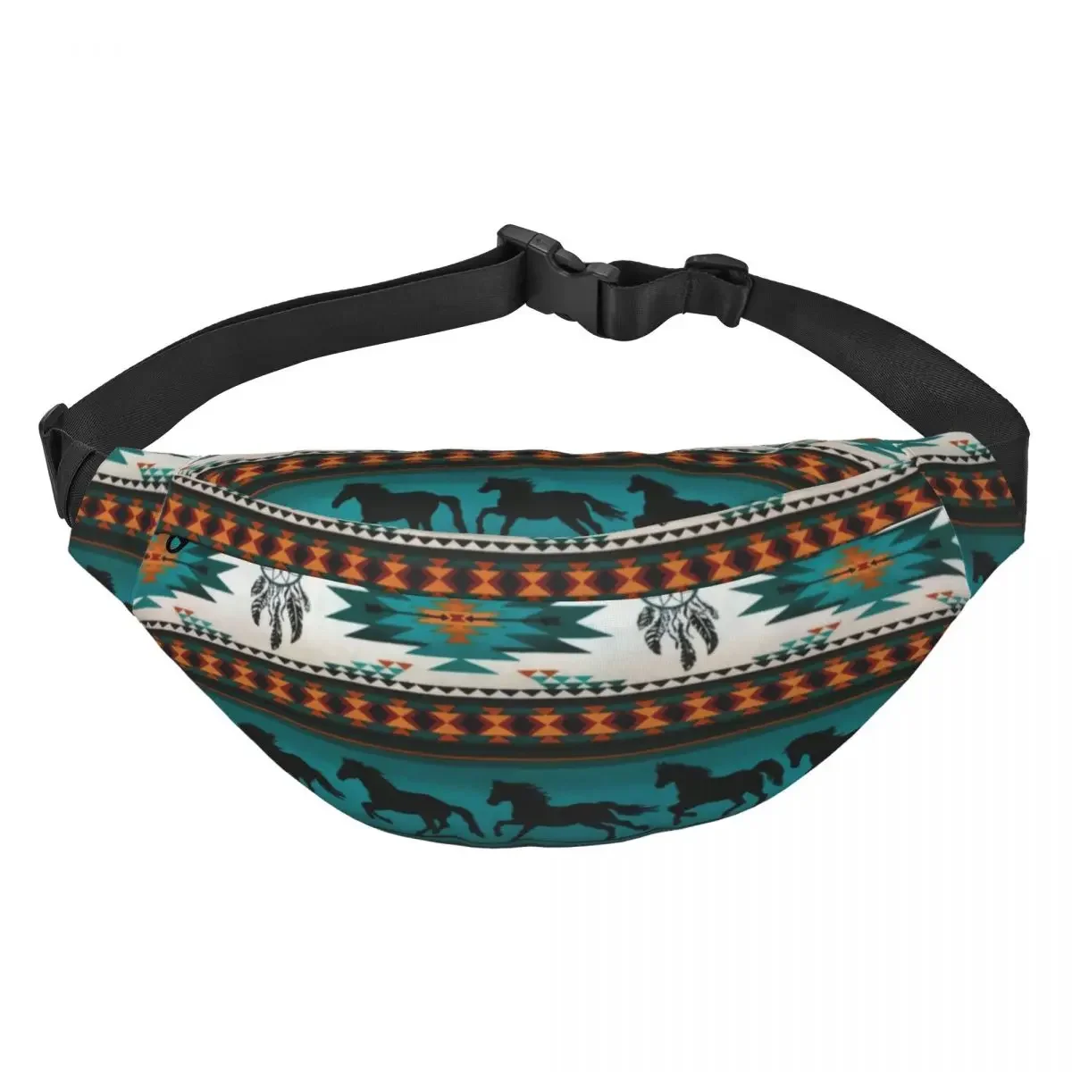 Navajo Aztec Tribal Horse Pattern Fanny Pack for Women Men Fashion Sling Crossbody Waist Bag Traveling Phone Money Pouch