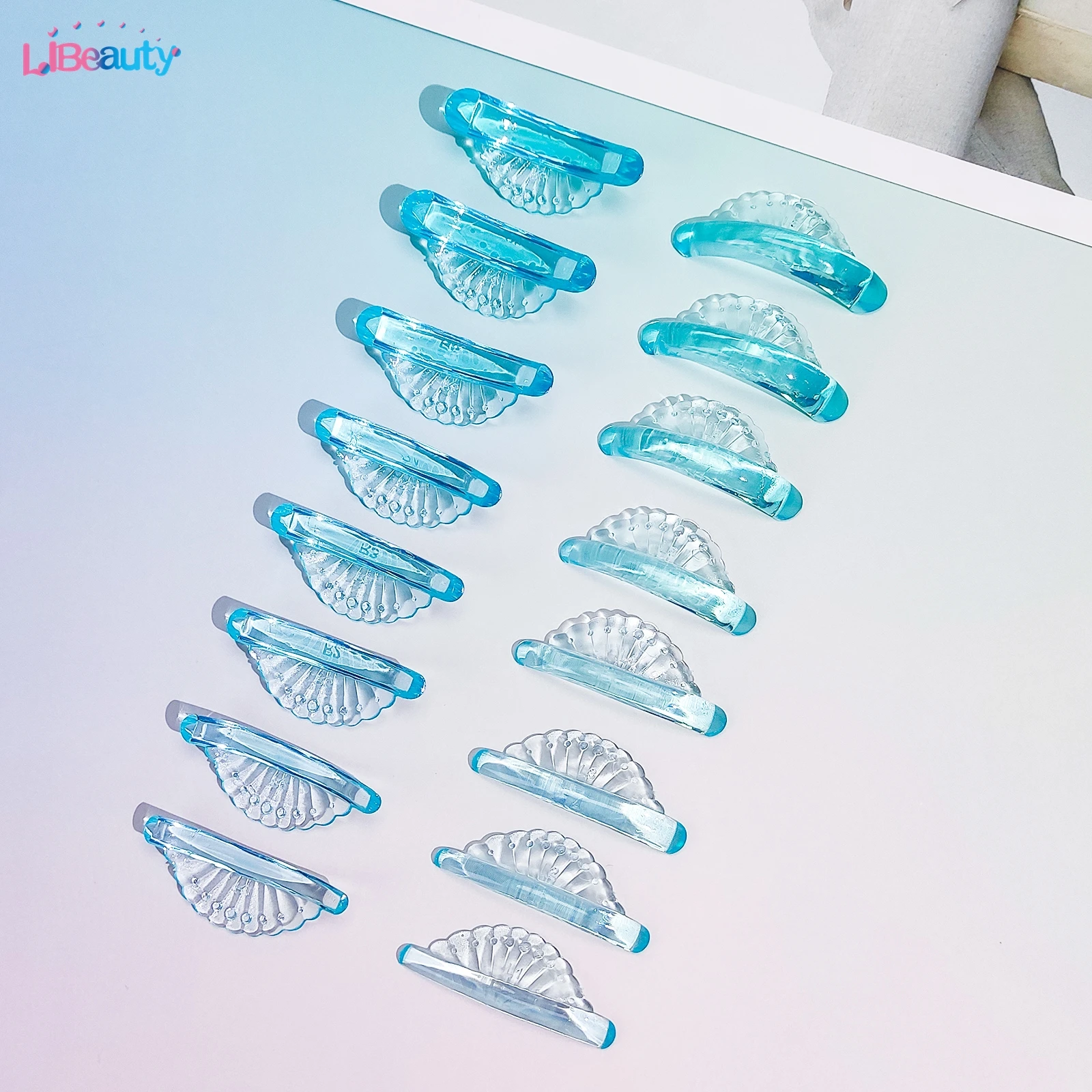 Recyclable 8 Pairs Glue Free Silicone Eyelash Perm Pads Sticky Lashes Rods Shield Lifting Eyelash Curler Accessories Makeup Tool