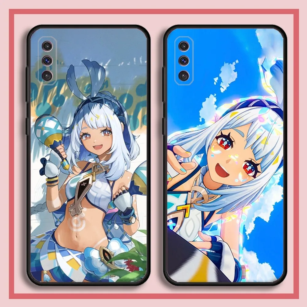 G-Genshin Impact Mualani Phone Case For Samsung S23,23,22,30,21,10,9,Note20 Ultra,Lite,Ultra,5G,Plus,FE,Black Soft Case