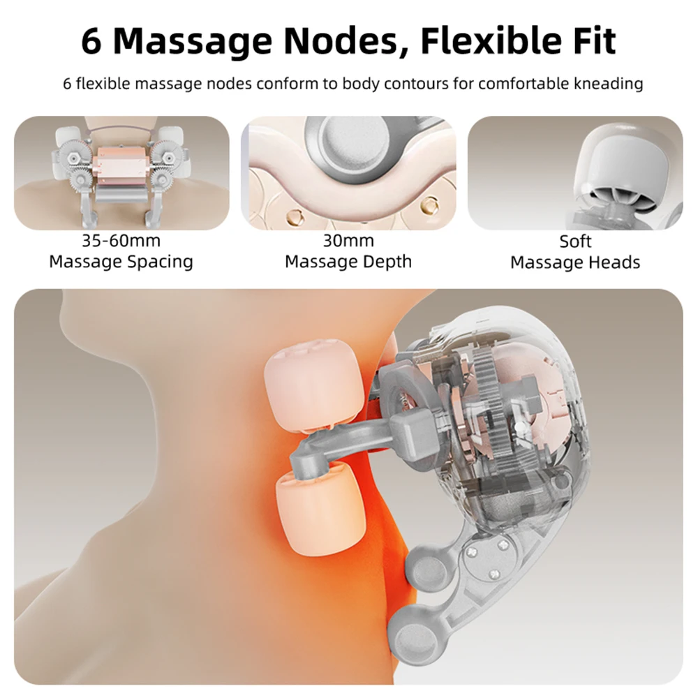 Brushless Motor Neck Cervical Trapezius Massage Pillow Wireless Neck And Shoulder Kneading Massage Pillow Waist Cushion Massager