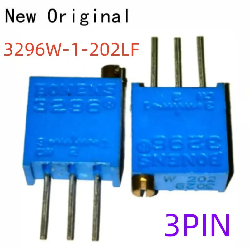 3296W-1-202Lf Trimmer Cermet 0.5W 2000Ohm 10%+/-Tol -100 100Ppm/Cel 25 Turn(S) 3819 3/8 Inch Square 3 Pins Rohs