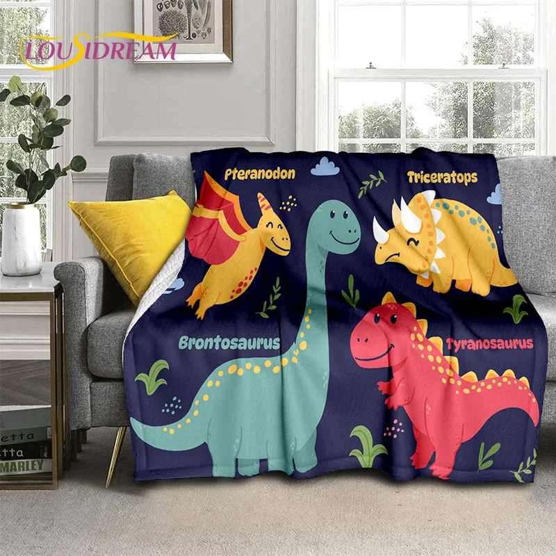 

3D Cute Dino Cartoon Dinosaur Space Children Soft Flannel Blanket for Bed Bedroom Sofa Picnic,Throw Blanket for Outdoors Leisure