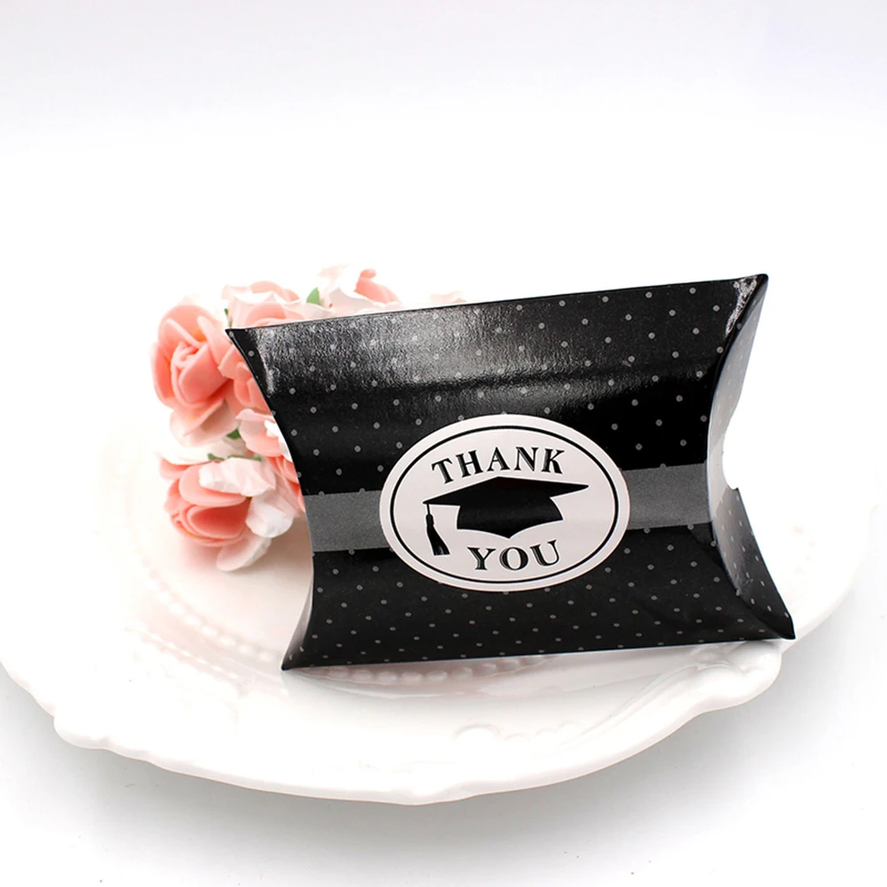 

10 pcs Pillow Boxes Candy Boxes Candy Gift European Style Party Favor Packaging Graduation Party Supplies Decorations