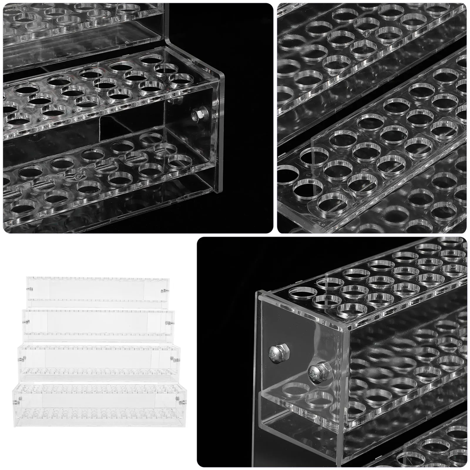 Large Capacity 192 Slots Transparent Acrylic Pen Storage Stand Display Shelf Organizer Makeup Brush Holder Markers Pencils Rack