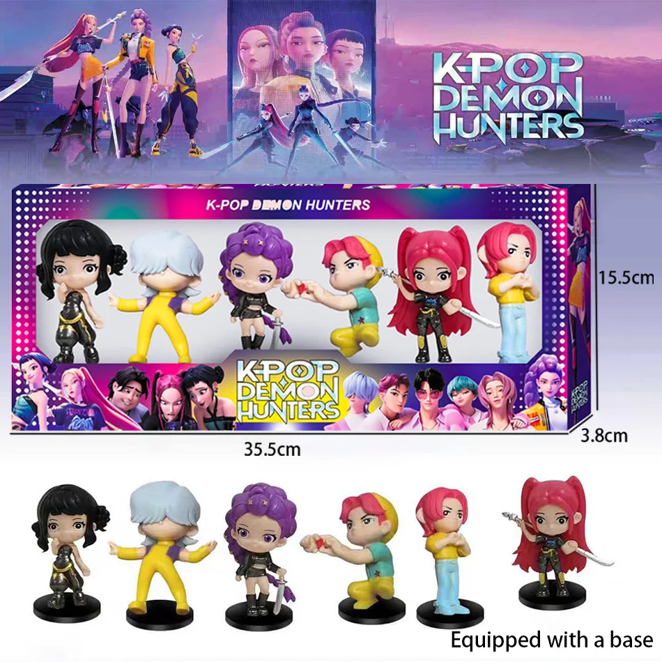 2 estilos Q versão Anime Kpop Demon Hunters Figura Modelo Brinquedo Derpy Tiger Rumi Zoey Mira Saja Meninos Ornamento Presente de Natal