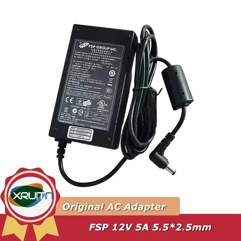 

Оригинальный адаптер переменного тока FSP FSP060-DBAB1 12 В, 5 А, 60 Вт, 5,5x2,5 мм FSP060-DIBAN2 FSP060-DBAE1 для зарядного устройства блока питания монитора