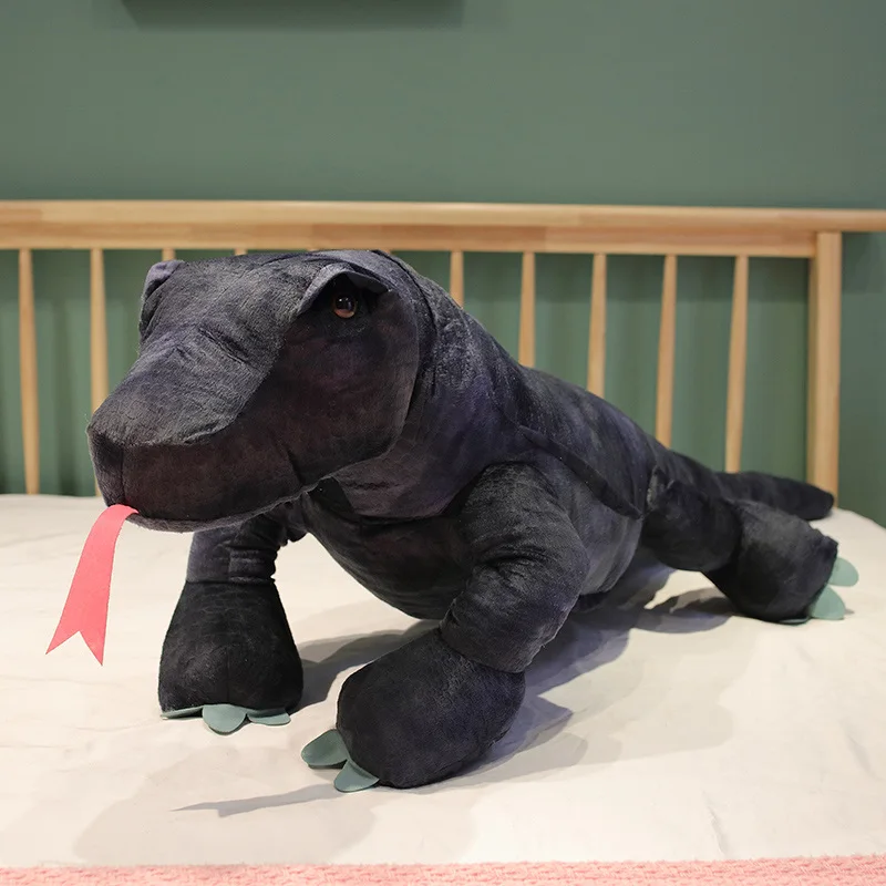 40-120cm New Dinosaur Plush Toys Cartoon Black Varanus Komodoensis Cute Stuffed Toy Dolls For Kids Children Boys Birthday Gift