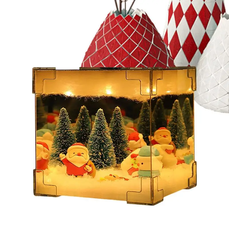 

Christmas Tree Night Light Christmas Bedroom Decor USB Cube Light Vintage Christmas Decorations Christmas Lamps For Bedside Desk