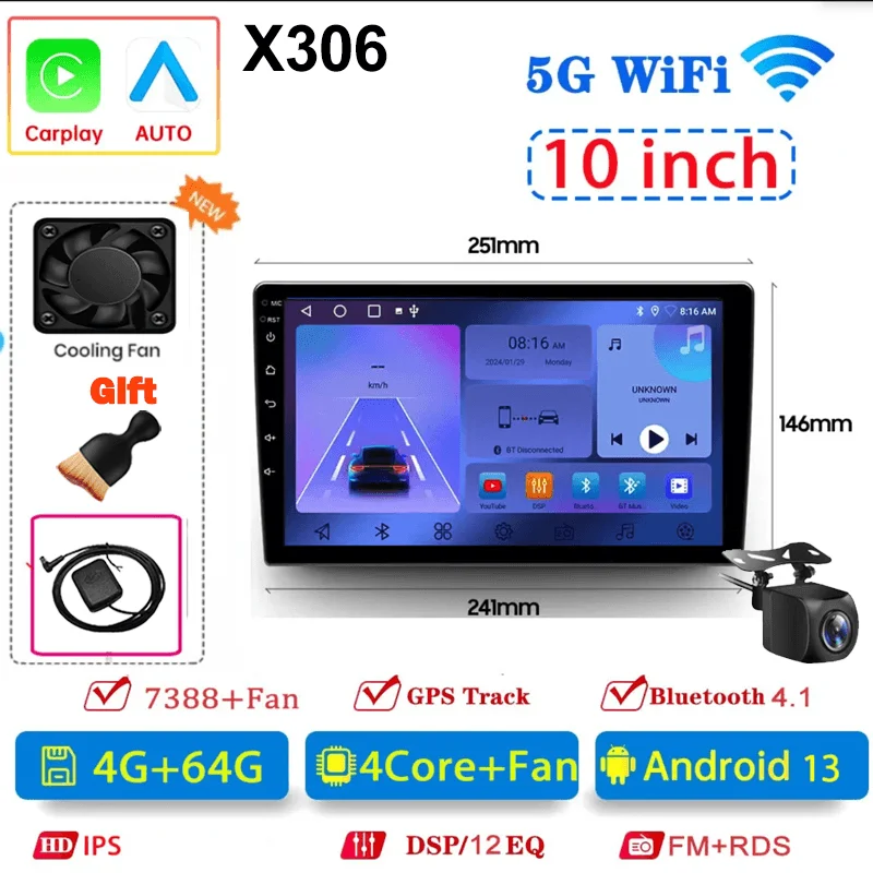 Universele 7/9/10 inch Android 13 Autoradio 64G Autoradio android 2 Din autoradio GPS BT Centrale multimedia Slimme autosystemen