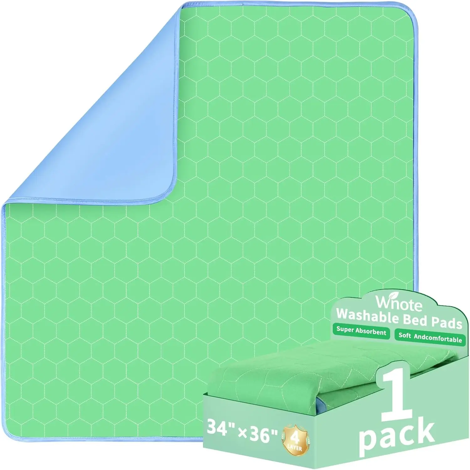 

Многоразовые непромокаемые впитывающие пеленки (34x36, 1 шт.) - Высокоабсорбирующие моющиеся подкладки для защиты от недержания, ночного мочеиспускания, приучения к горшку