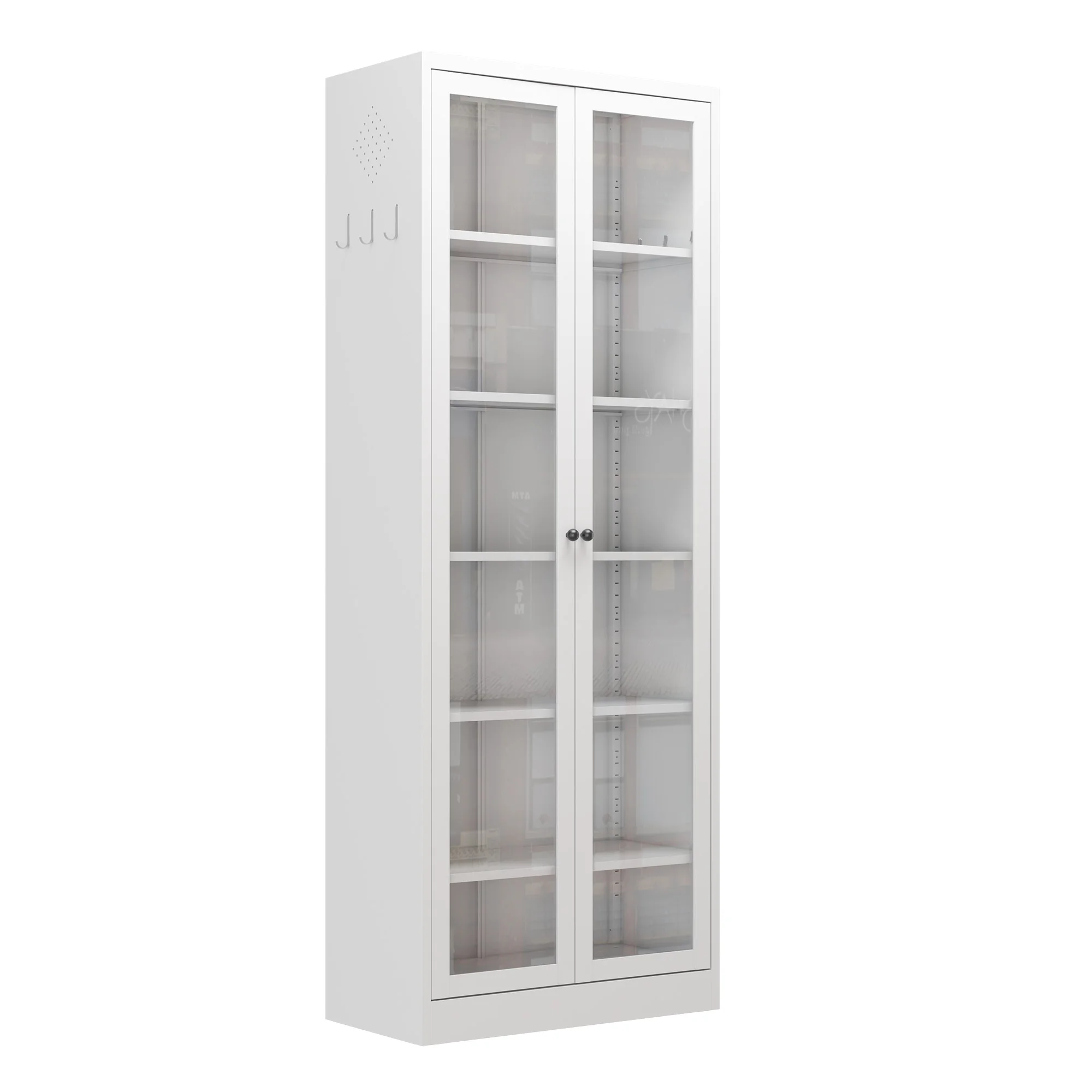 

Metal Kitchen Storage Cabinet - 72 inches tall, with 5 adjustable shelves, white freestanding kitchen/pantry/bathroom cabinet fo