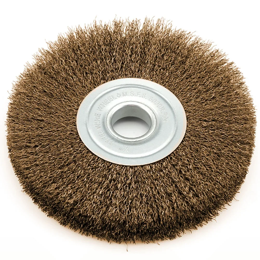 Cepillo de rueda de alambre prensado plano para amoladora angular, removedor de rebabas de alambre de acero inoxidable, diámetro de 4 pulgadas, 0, 52 pulgadas