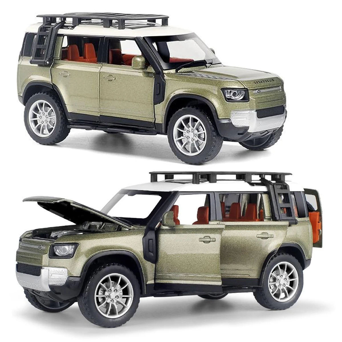 1:22 defender suv liga modelo de carro diecast metal brinquedo veículos off-road modelo de carro som e luz puxar para trás coleção crianças presente