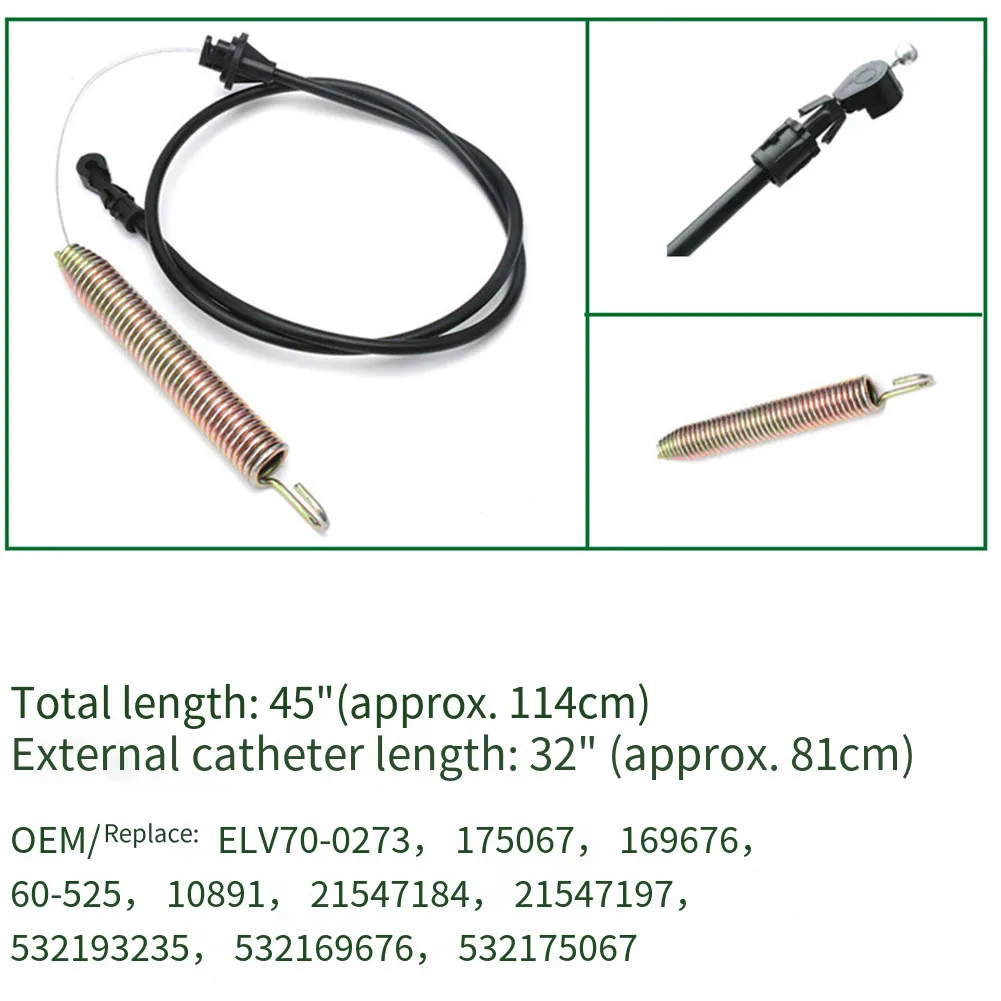Cable de embrague para cortacésped, accesorio para AYP, rotativo, modelos Poulan con cubiertas de 42"