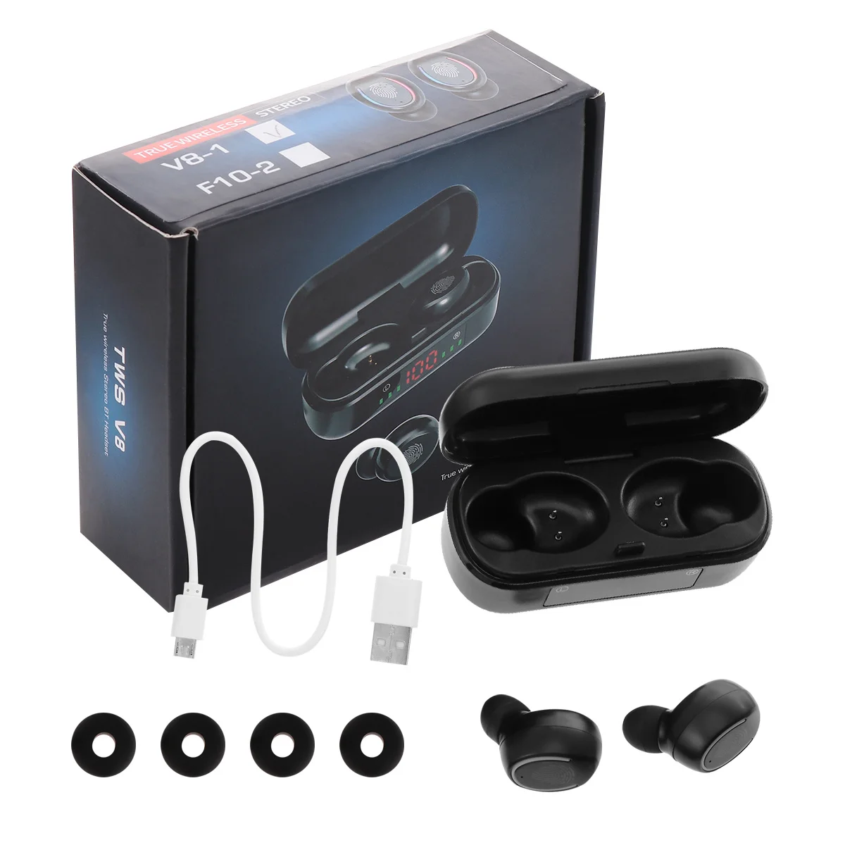 1 set 1 set Ipx7 waterdichte draadloze oordopjes Controle Led digitaal display Ruisonderdrukking Draagbare sportheadset voor