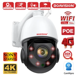 Cámara de vigilancia 4K 8MP WIFI/tarjeta SIM 4G/POE 30X PTZ para exteriores, seguimiento automático humano, Audio bidireccional, 2,4 Ghz 5Ghz, cámara de seguridad Wifi