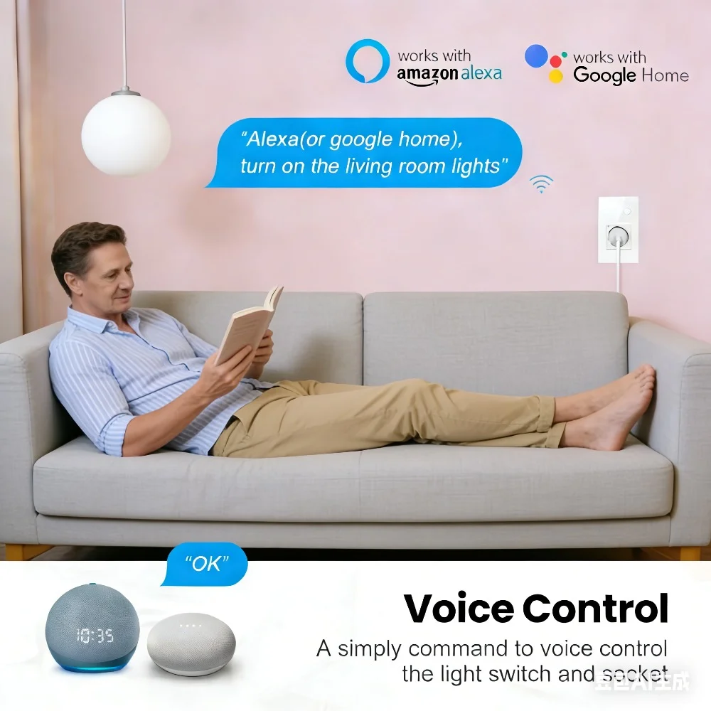 Melery WIFI Tuya App Israeli Plug Smart Power Strip Type-C Powers Board Remote Control Works With Google Home Alexa USB Charging