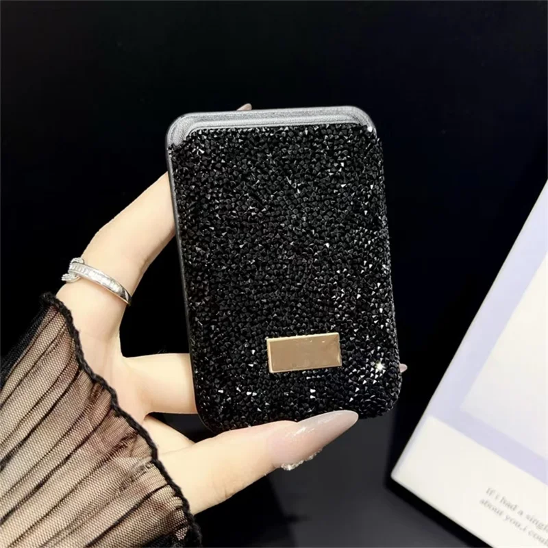 

Luxury Magnetic Flash Powder Phone Card Bag Magsafe Multi functional Card Bag Protection Card Bag For Universal Phone Card Bag
