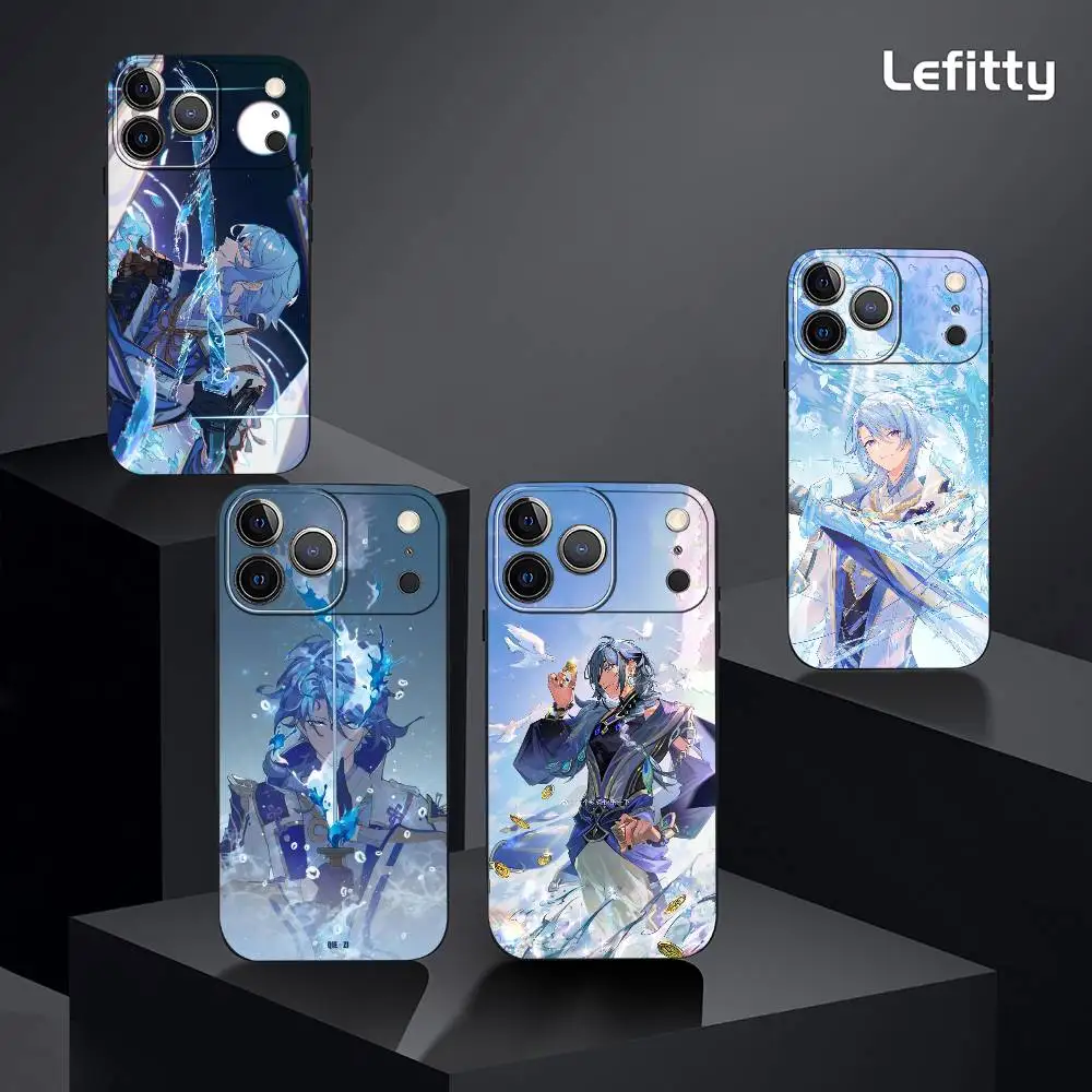 Kaeya مثير تأثير لعبة جراب هاتف آيفون 17 16 15 14 13 12 11 برو ماكس بلس ميني أسود متجمد لينة شل فوندا