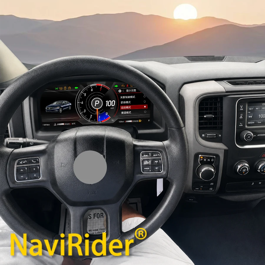 Full Screen Virtual Cockpit Car Digital Dashboard Panel For Dodge Ram 1500 2013-2018 Speedometer Instrument Cluster Tachometer