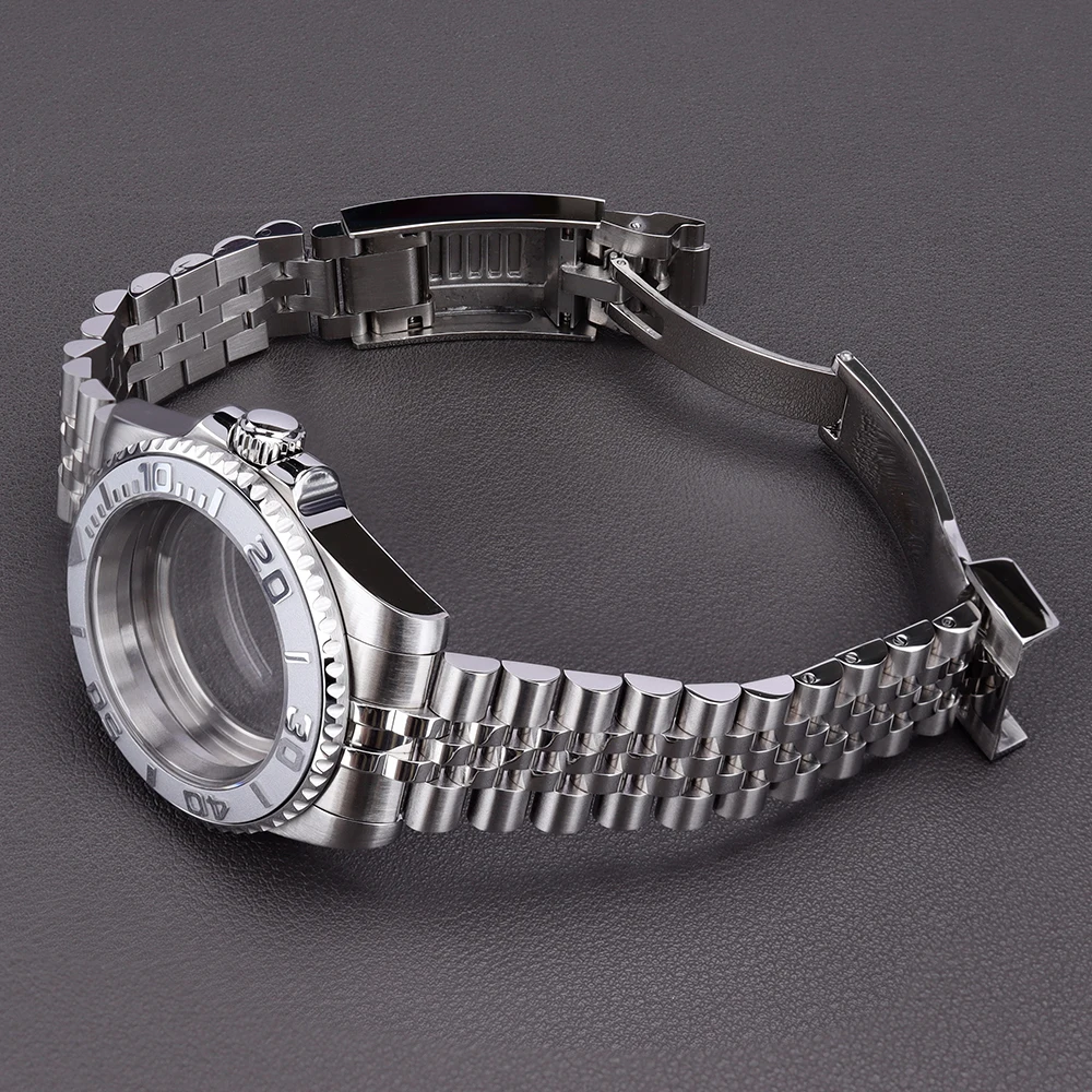 40mm Für NH34 NH35 NH36 8215 8205 ETA2824 PT5000 ST2130 Uhrwerk SUB Uhrengehäuse Poliertes Oyster/Jubilee Armband Saphirglas Bestseller – Detail 14
