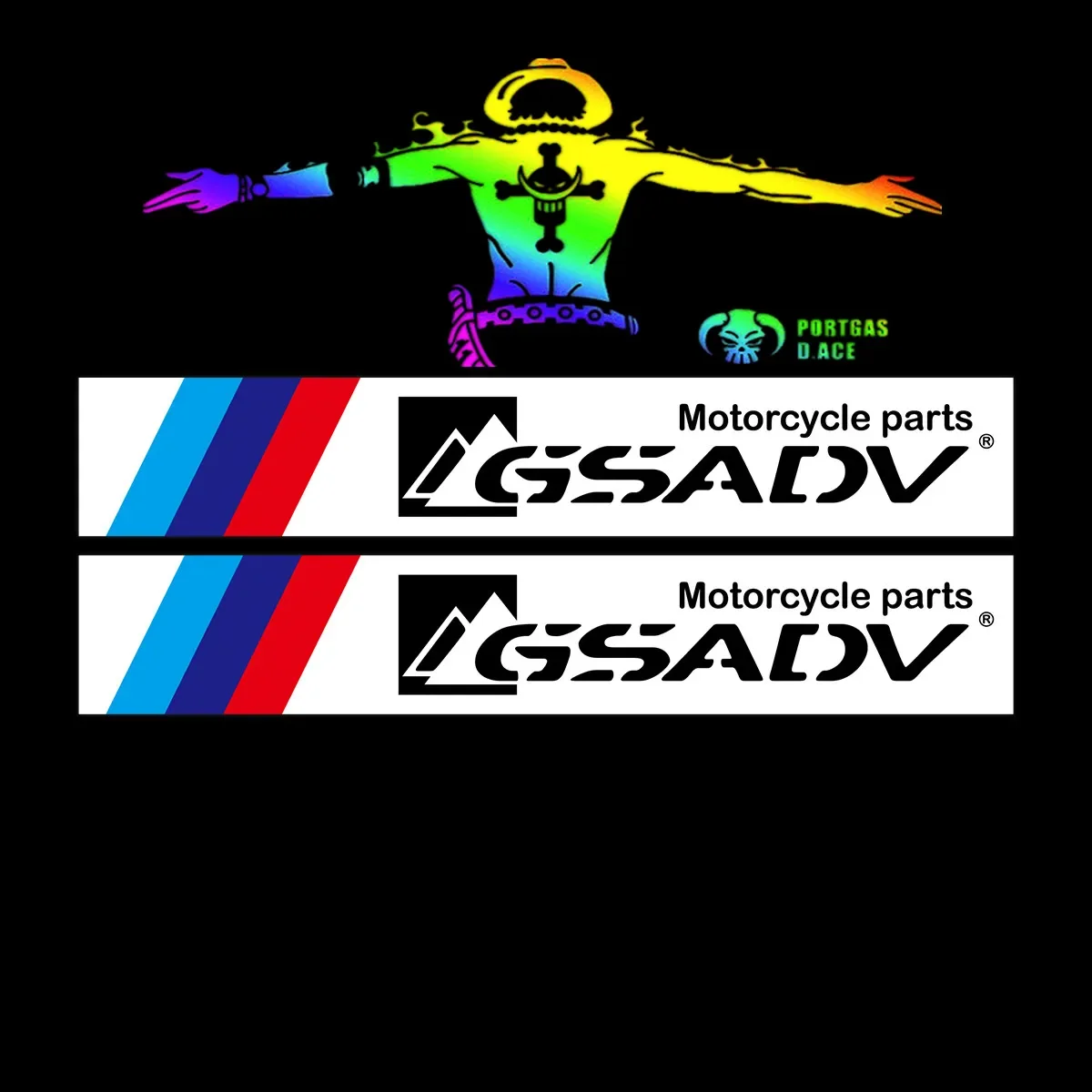 GSADV Stickers Motorcycle Tail Box Strip Reflective Decal EPOXY Emblem Luffy Laser Sticker for BMW S1000 RR R1250GS R1200GS