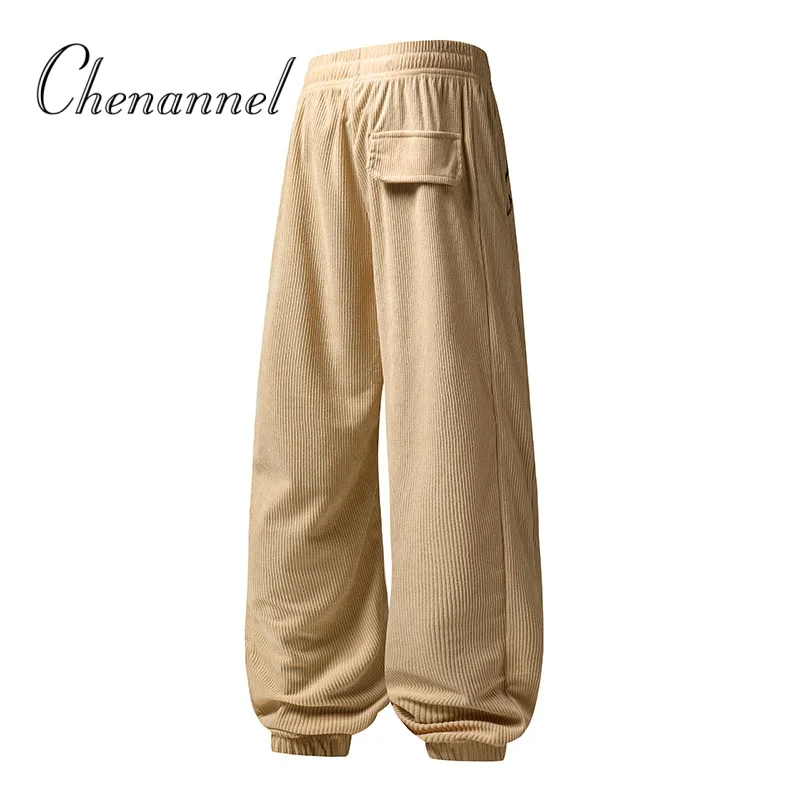 

Men's Trendy Brand Retro Pants, American Spring Autumn Loose Wide-Leg Casual Trousers
