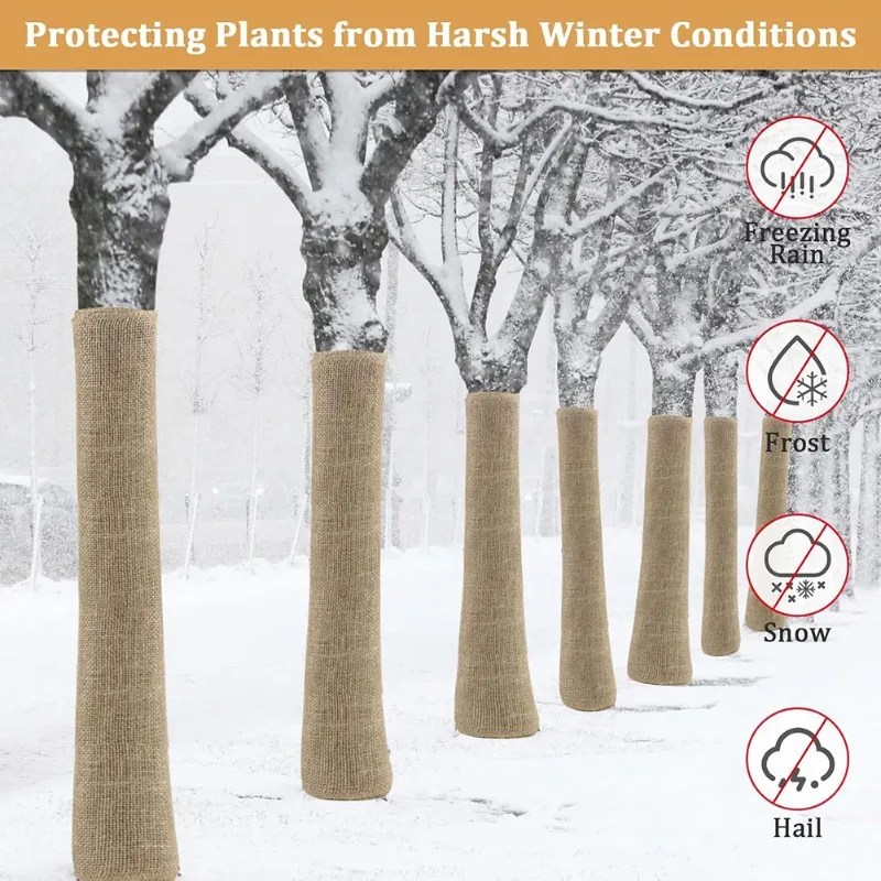 

Y42A-Cloth Fabric Roll For Outdoor Plants-Burlap Plant Covers-Freeze Protection-Winter Frost Blanket For Bushes Trees Potted Pla