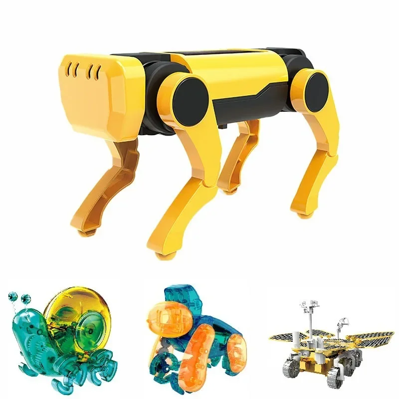 

Solar Electric Mechanical Dog DIY Building Block Set Robot Assembly Model Parent-child Interactive Toy Educational Experiment