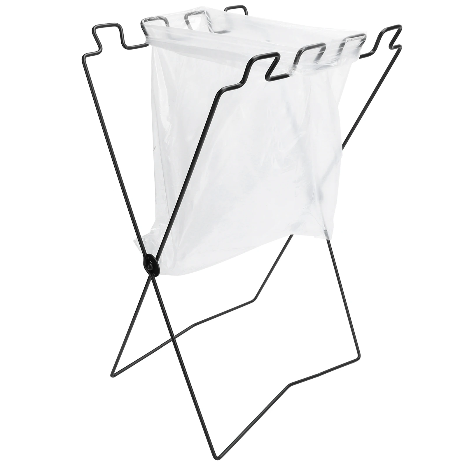 BBQ Trash Rack Plastic Bag Rack BBQ Picnic Portable Trash Bag Rack Environmental  Iron Wire Folding Shelf