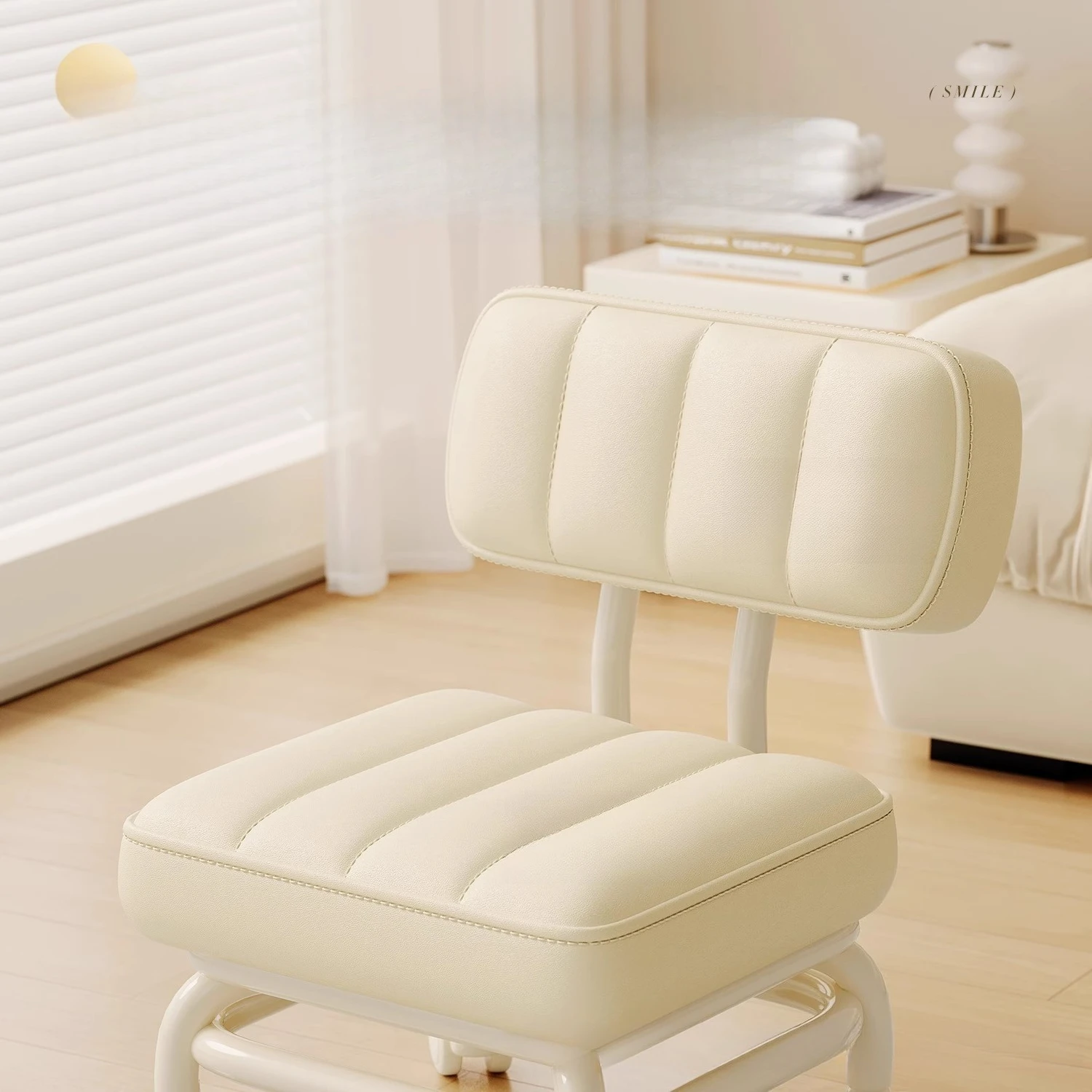 Small Stool Backrest Universal Wheel Soft Stool Children's Sofa Coffee Table Small Chair Pulley Low Stool Portable Stool