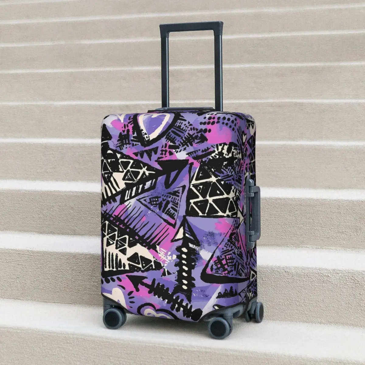 

Graffiti Purple Grunge Manga Suitcase Cover Cruise Trip Vacation Useful Luggage Accesories Protection