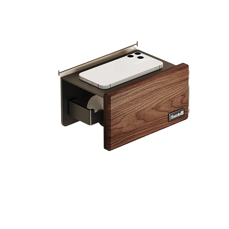 

Walnut toilet tissue box wall hanging paper rack No punching toilet carton rack