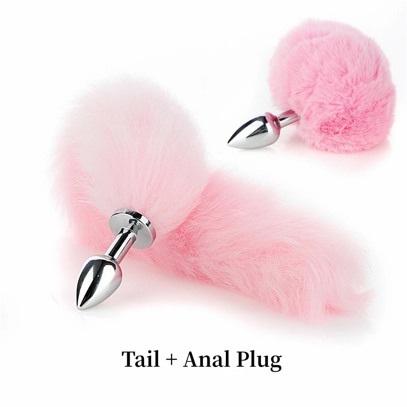 BDSM Faux Fox Tail Anal Plug with Removable Smooth Butt Plug for Men Women Role-playing Adult Games Sex Toys