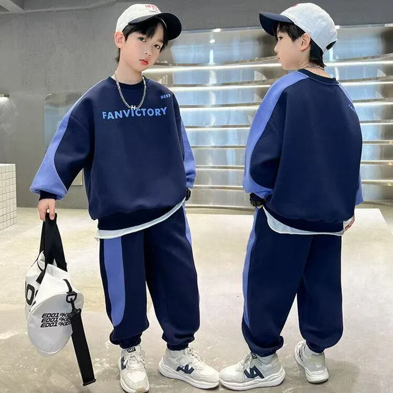 

Boys Clothing Sets 2026 New Fashion Spring Autumn Sweatshirts + Pants 2Pcs Tracksuit Suits For Teen Kids Clothes 5-12 Year