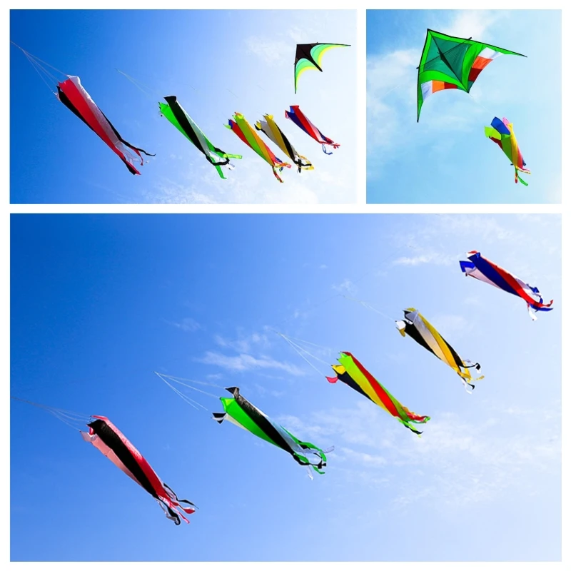 

free shipping large kite windsocks flying nylon kites for kids string line delta kite pendant outdoor fun toys parafoil kite koi