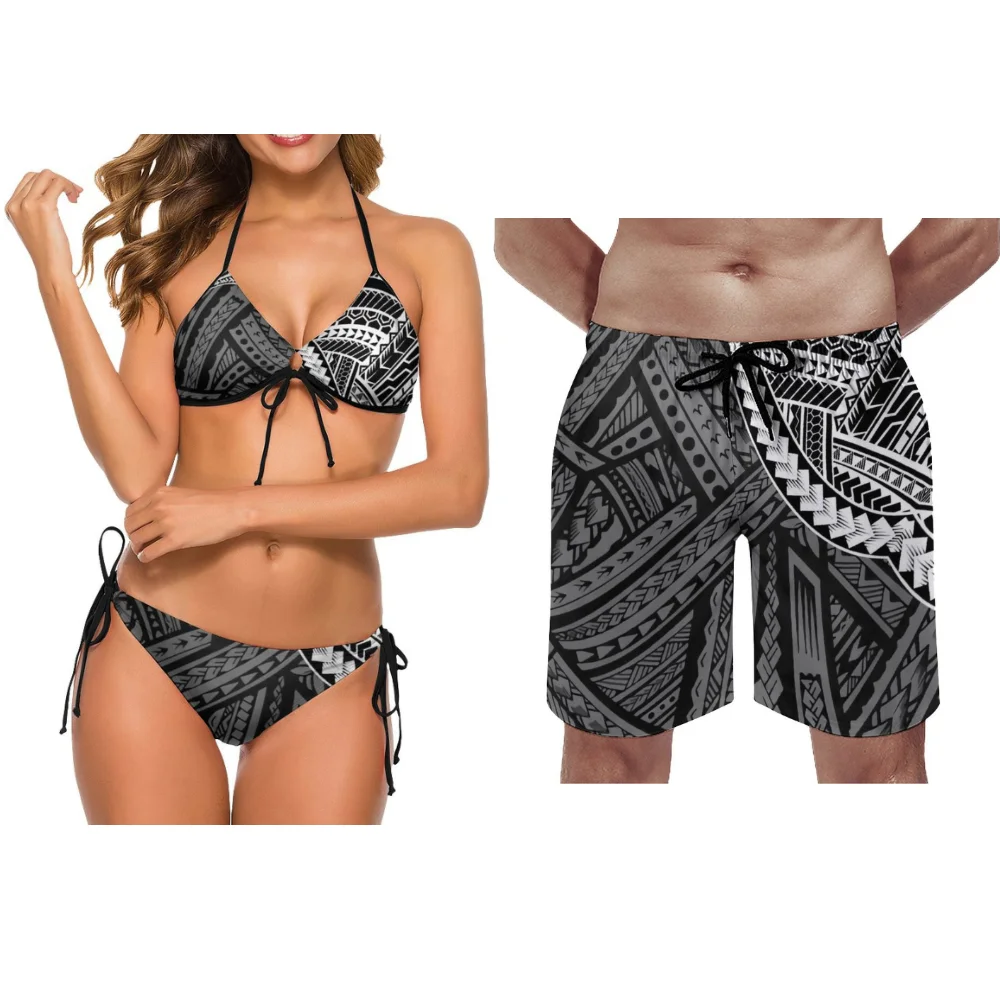 ساموا زوجين ملابس السباحة ملابس السباحة العصرية البولينيزية المرأة حزب بيكيني الشاطئ مخصص بناطيل الشواطئ بيكيني الزوجين