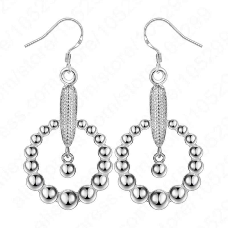 

Hot Sale Popular European Stylish 925 Sterling Silver Color Hook Dangle Earring Fashion Wholesale Price Retail Woman Jewelry