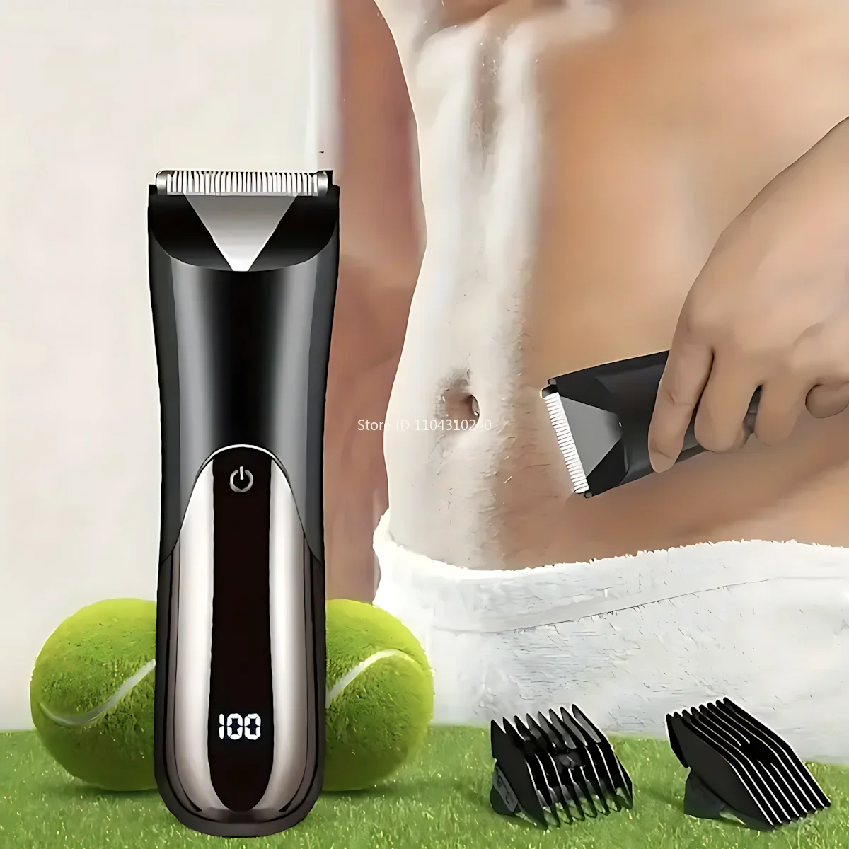 

Trimmer Shaver for Man Electric Beard Whisker Sideburns Razor Electric USB Rechargeable Li-ion Battery Display Body Hair Removal