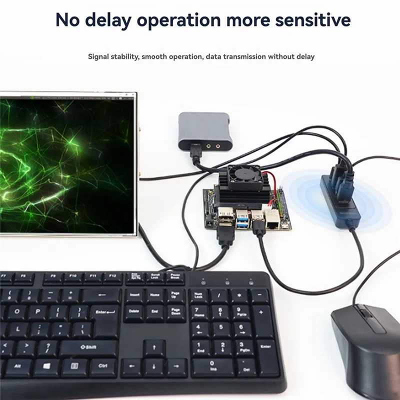 Hervorragender 4-Port-Hochgeschwindigkeits-USB-3.0-Hub, 50 cm USB-Splitter-Adapter, Erweiterungsdock für Raspberry Pi 5/JETSON Roboterauto