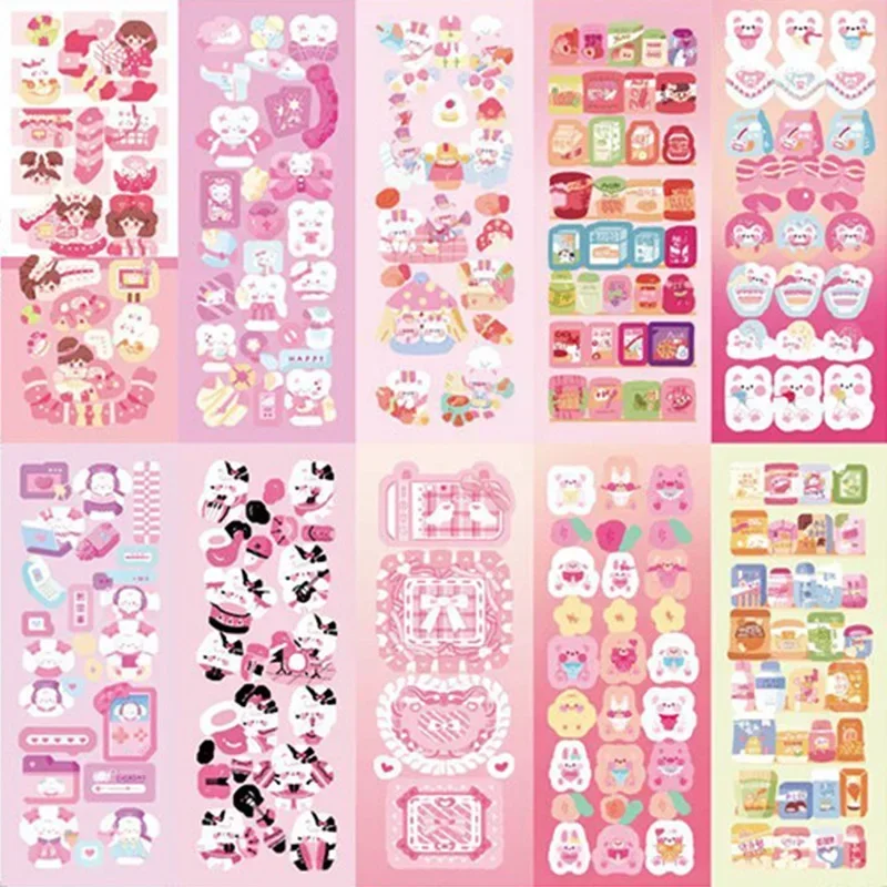 200PCS Assorted Series Cartoons Stickers Set Pack Girl Kids Deco Scrapbooking Diary Album Aesthetic Cute Kawaii Handmade DIY Toy