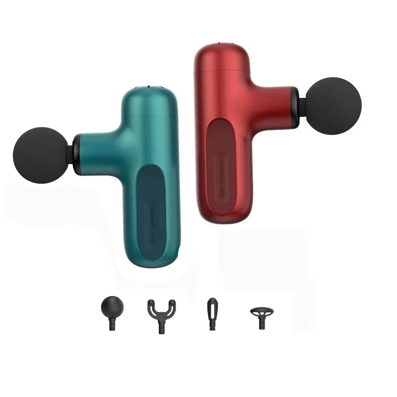 2025 Professional 4 Heads Deep Tissue Percussion Vibrating Body Facial Muscle Mini Massage Gun with Heat and Cold