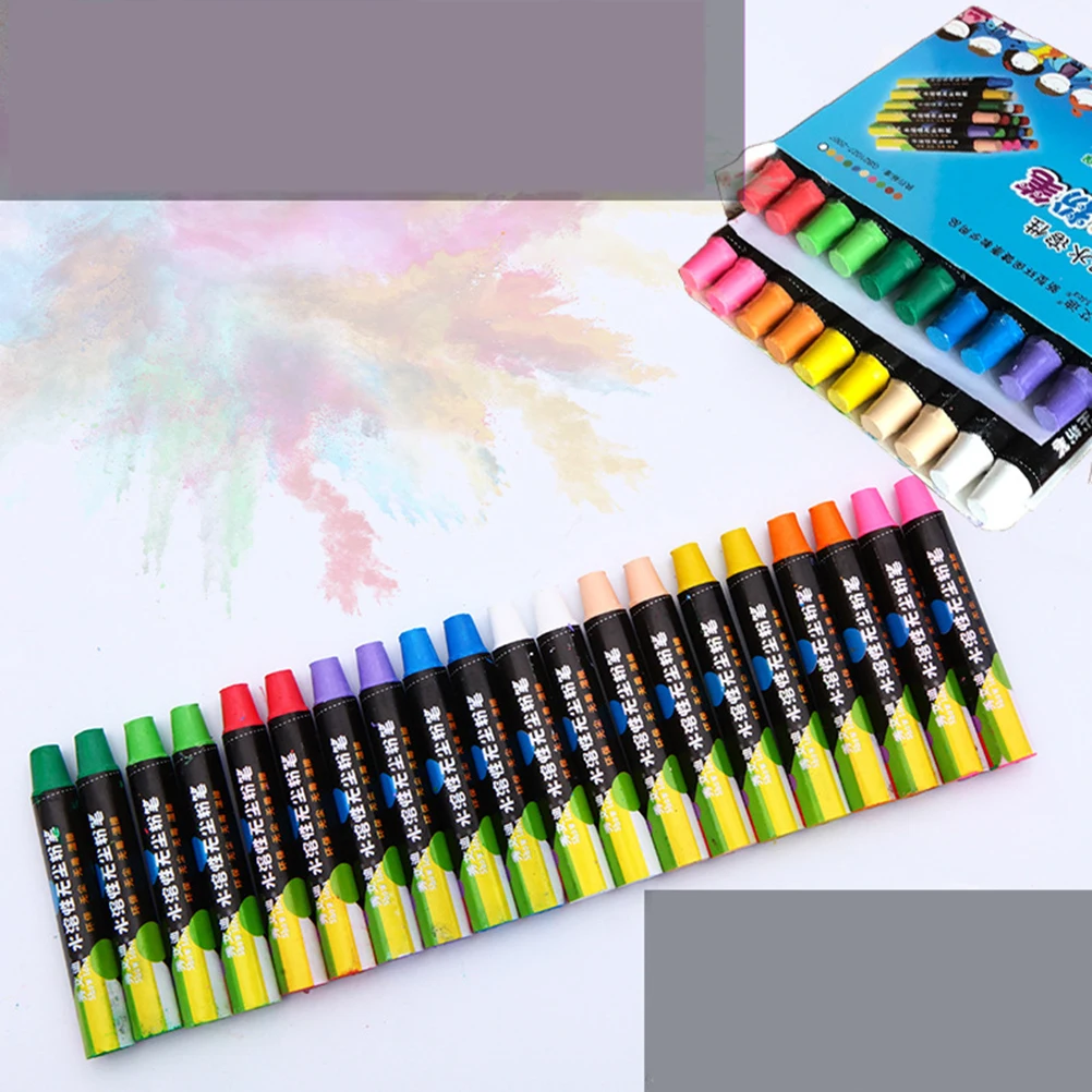 

20 Pcs Dust Free Chalk for School Colorful Chalks Children Dustless Water Based Soluble