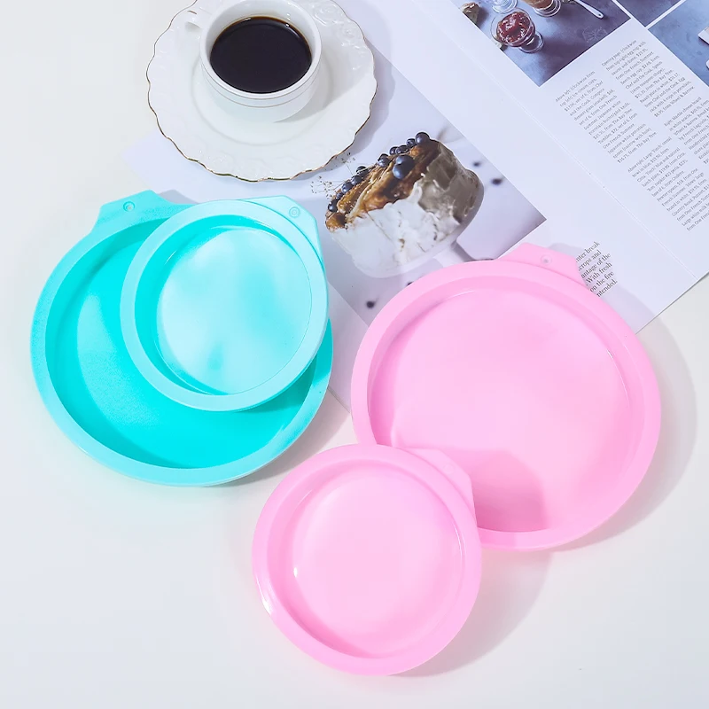 FAIS DU 2-8pcs Silicone Cake Pan 4/6/8inch Round Cake Layer Set Silicone Bakeware Mold for Baking Tools Rainbow Cake and Mousse