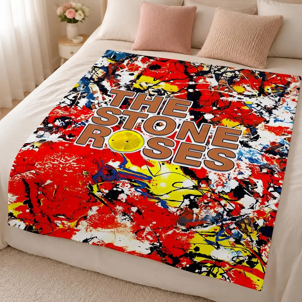 Music T-The Stone Roses British Alternative Band Throw 320g Soft Flannel Fleece Throw Blanket Cover Sofa Bed Dorm Nap Gift