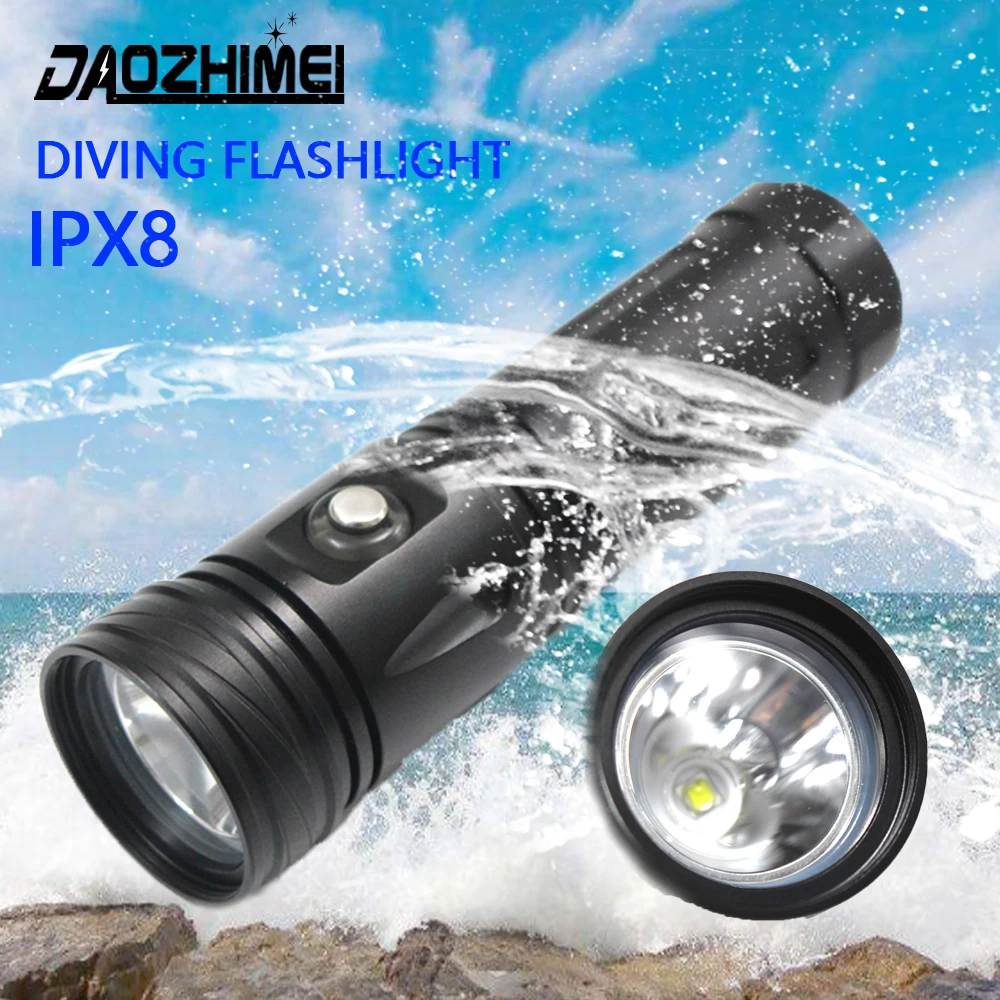 1000LM LED Diving Flashlight White/Yellow Scuba light Fishing Torch IPX8 Underwater Waterproof Dive Lamp Lantern