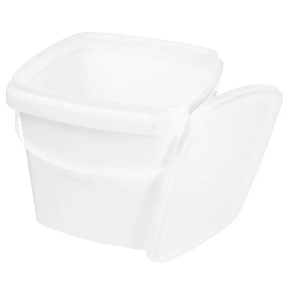 

Plastic Bucket with Lid 1L Capacity Handle Food Grade Small Water Bucket for Home Garden Storage Container