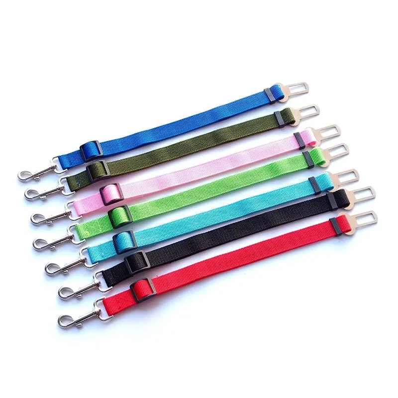Cinturón de seguridad ajustable para perro y gato, arnés con Clip de plomo, palanca de seguridad, accesorios para perros