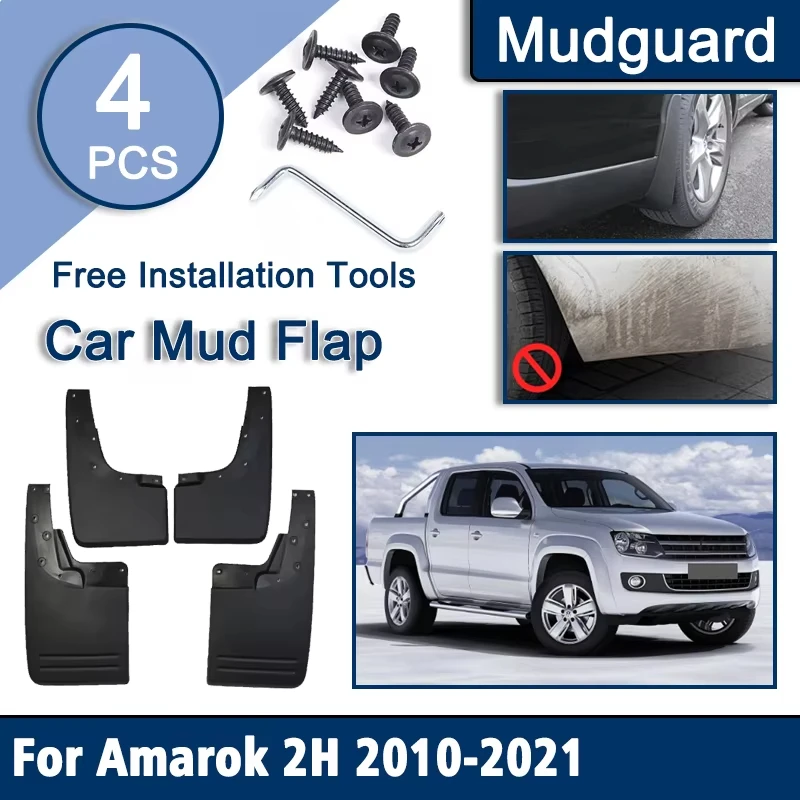 For Volkswagen VW Amarok Fender Mudflads 2H 2011-2021 Mud Flaps Auto Mudguards Soft Rubber Dust-proof Tuning Cars Accessories